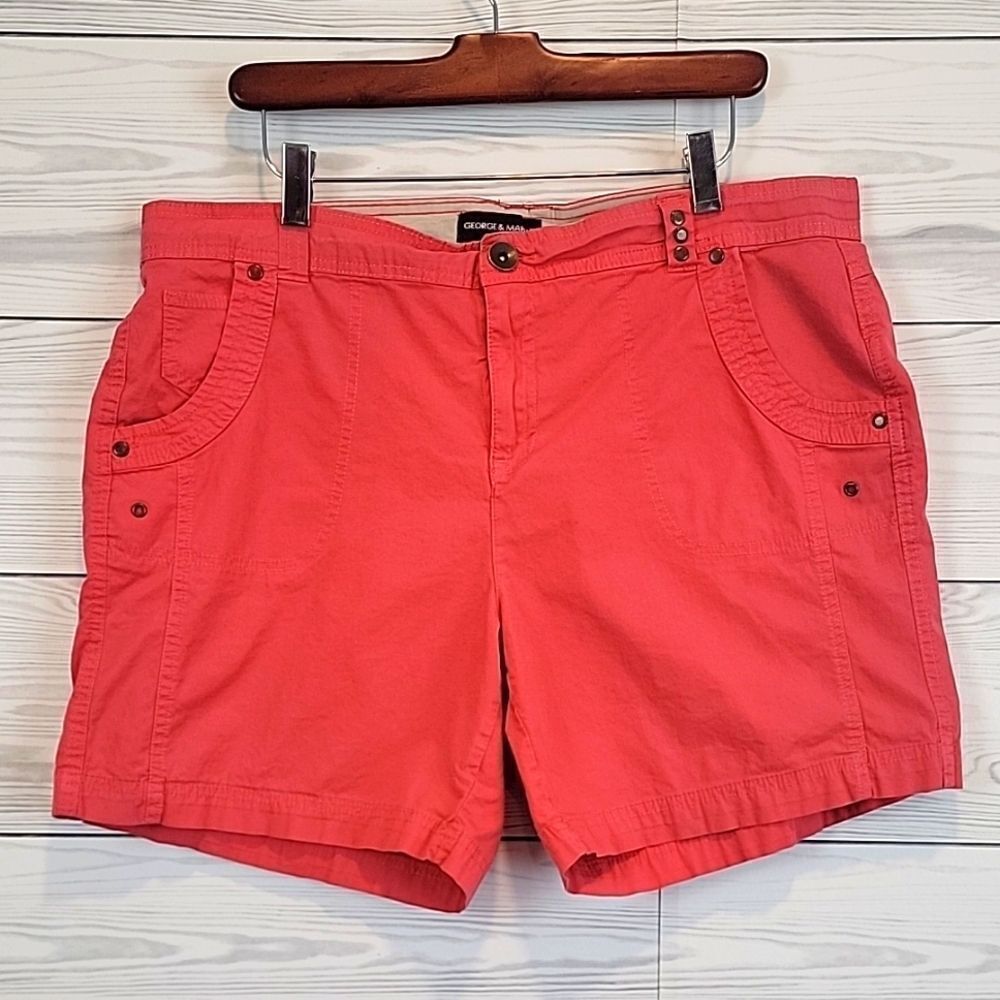 George & Martha salmon colored cotton shorts Women's Size 14